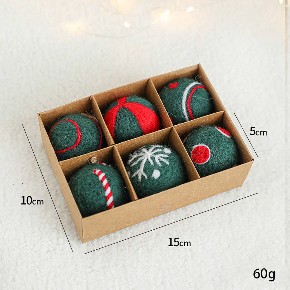 Wool Felt Snowflake Balls Xmas Tree Decor Set_Cwmm9784
