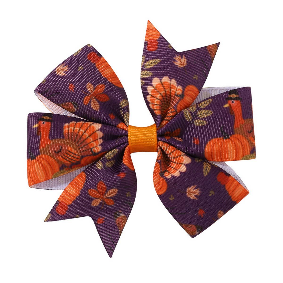 THANKSGIVING TURKEY PUMPKIN TAIL HAIR CLIP_CWAHA6681