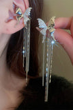 BUTTERFLY PENDANT CHAIN DROP EARRINGS_CWAJE0346