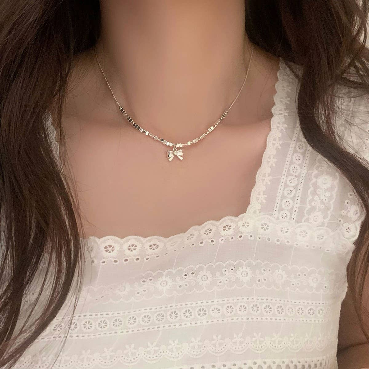 NEW HIGH END VERSATILE BOW PENDANT NECKLACE_CWAJE3054