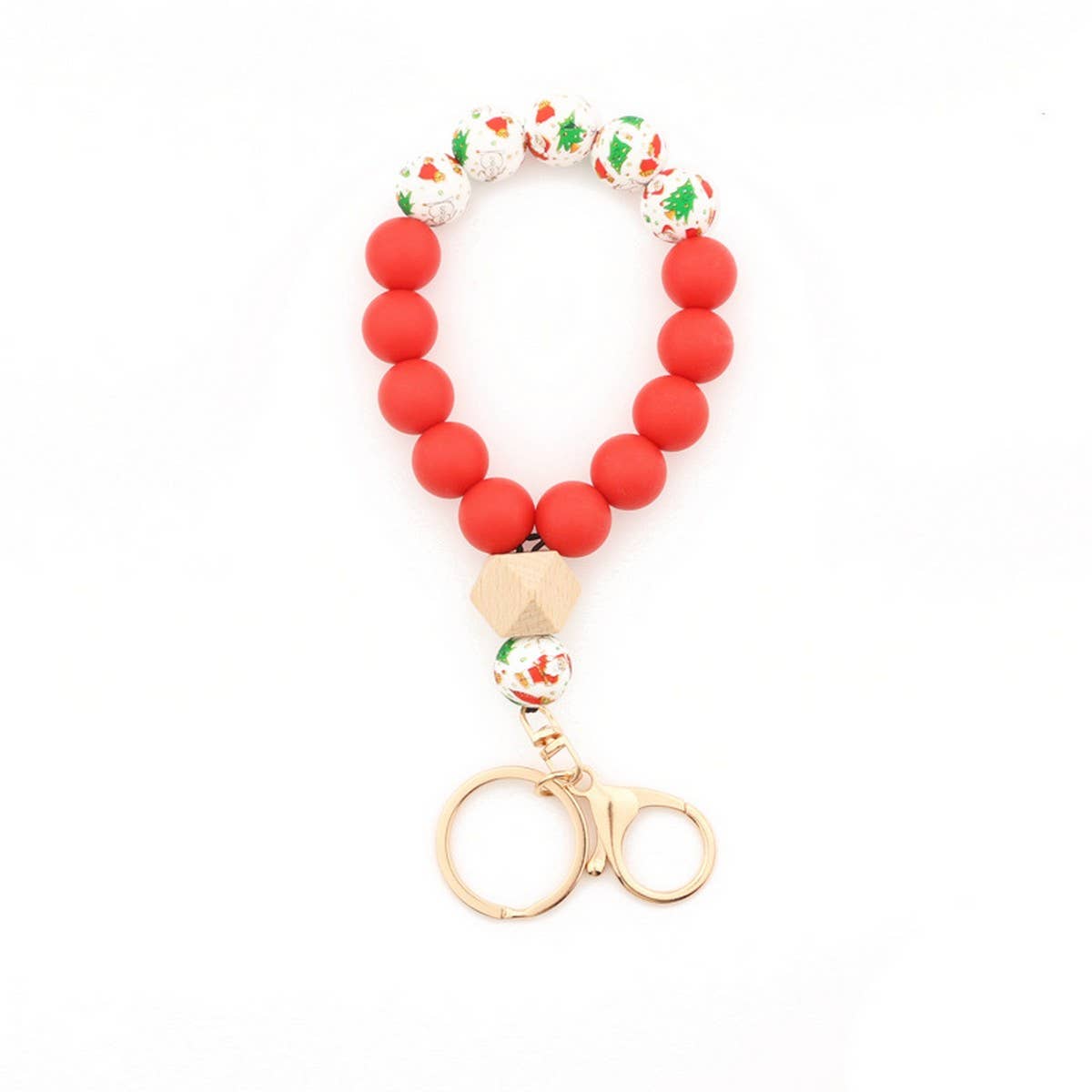 HOLIDAY SILICONE BEAD KEYCHAIN BRACELET GIFT_CWMM7011