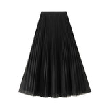REVERSIBLE RHINESTONE HIGH END MESH PLEATED SKIRT_CWBMS0312