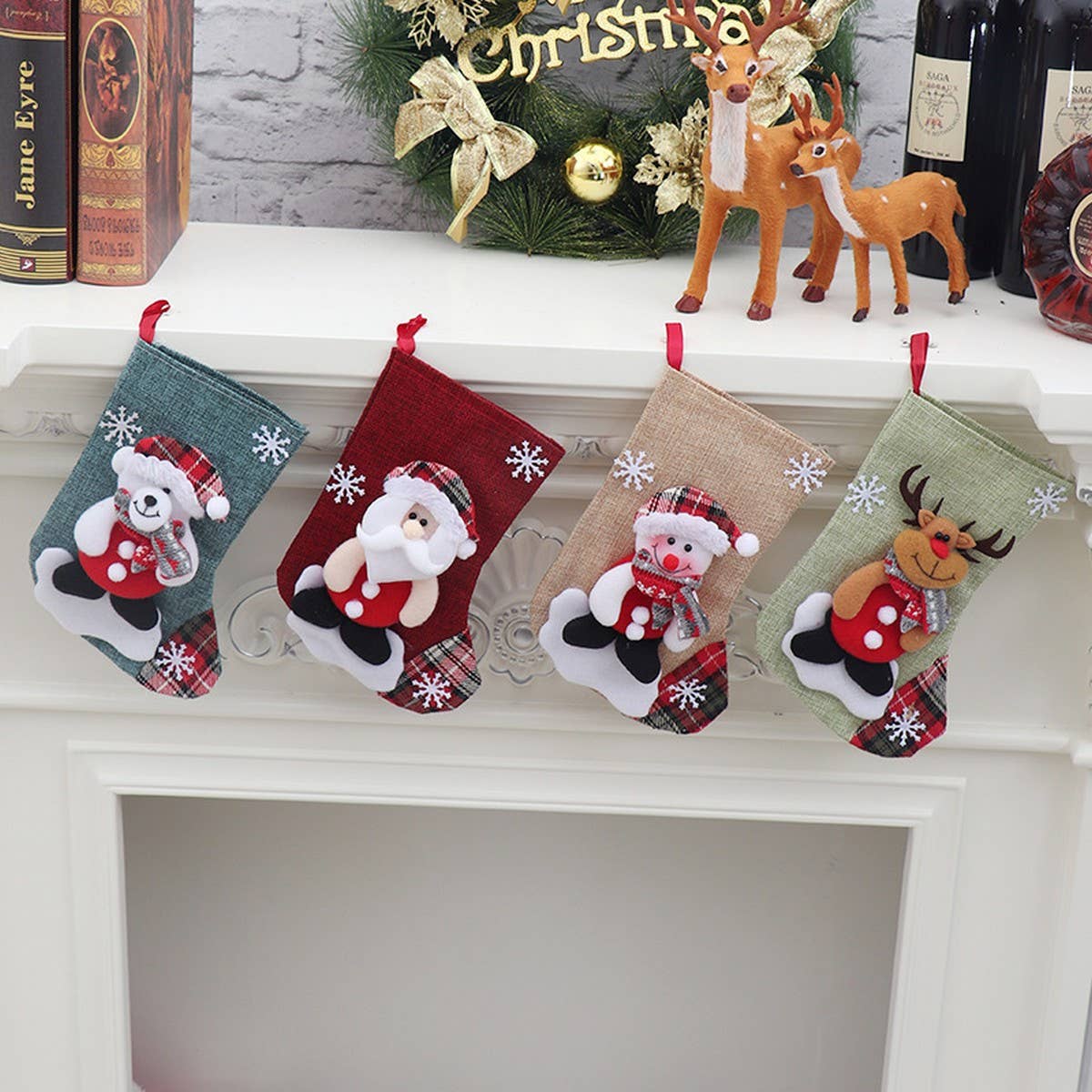 SANTA CLAUS SNOWMAN SOCKS GIFT CHRISTMAS BAG_CWMM1895
