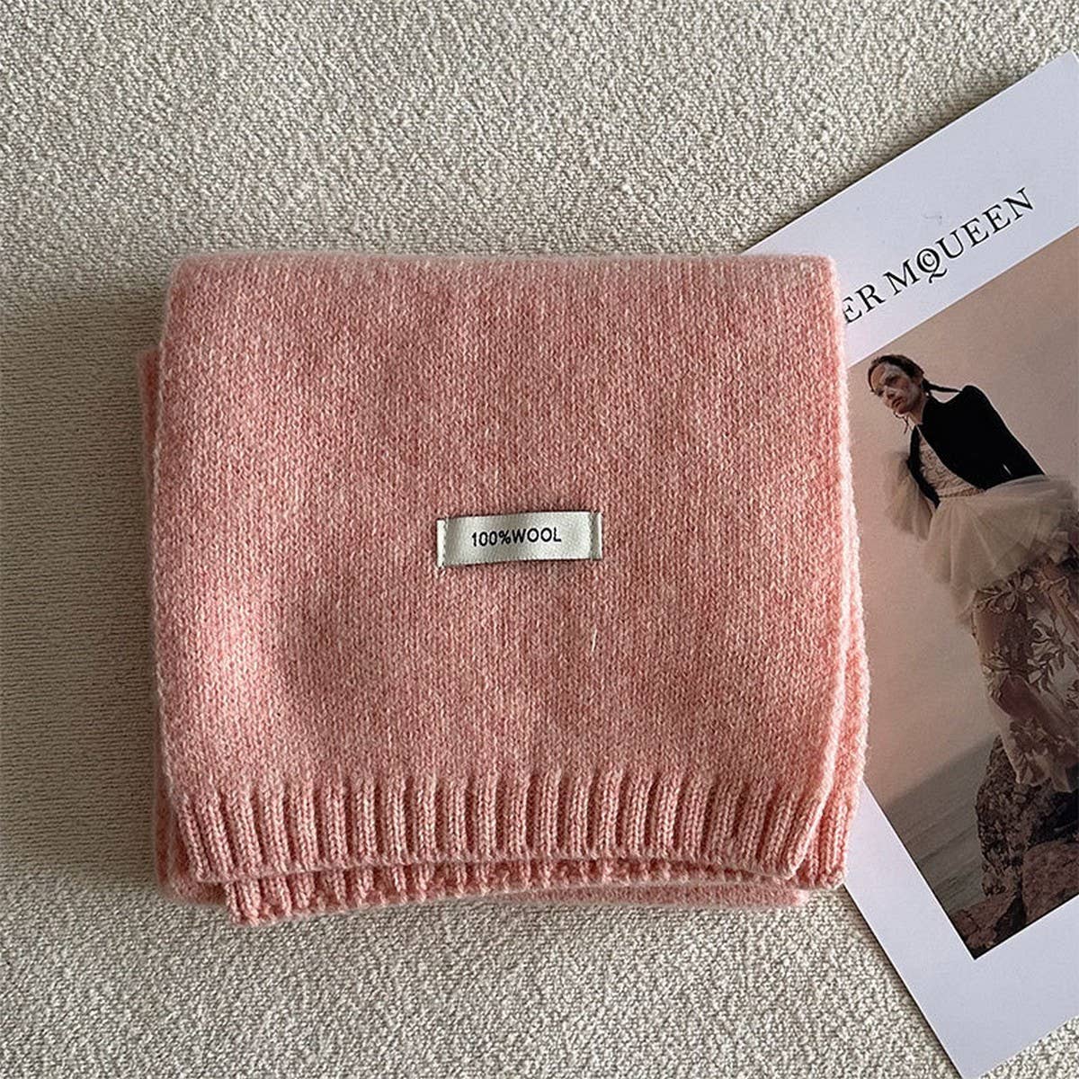 100% WOOL AURORA BLUE KNIT SCARF SOFT WARM_CWASC2285