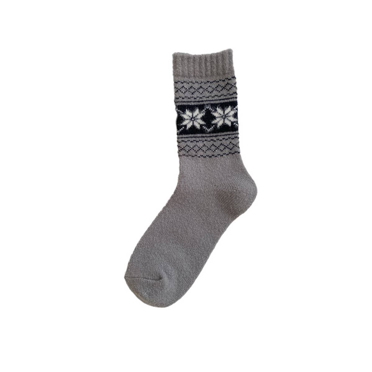 Womens Thick Wool Slouchy Retro Crew Socks_Cwms03286