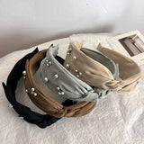 PEARL RHINESTONE KNOT WIDE HEAD BAND FOR WOMEN_CWAHA0622