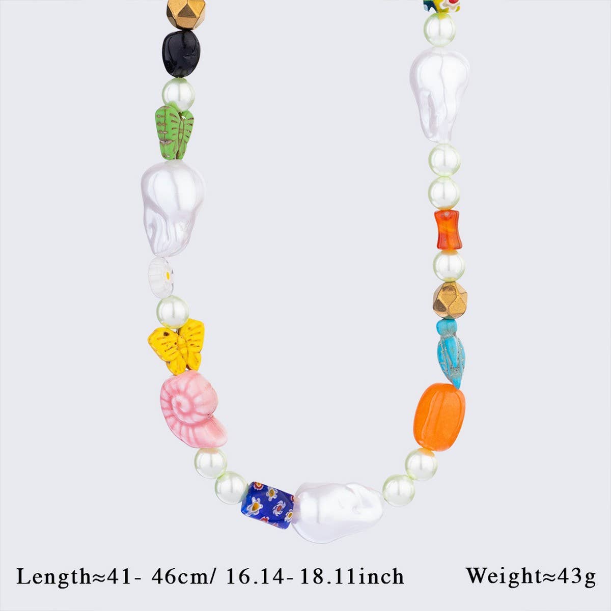 Unique Baroque Turquoise Heart Flower Necklace_Cwmm7535