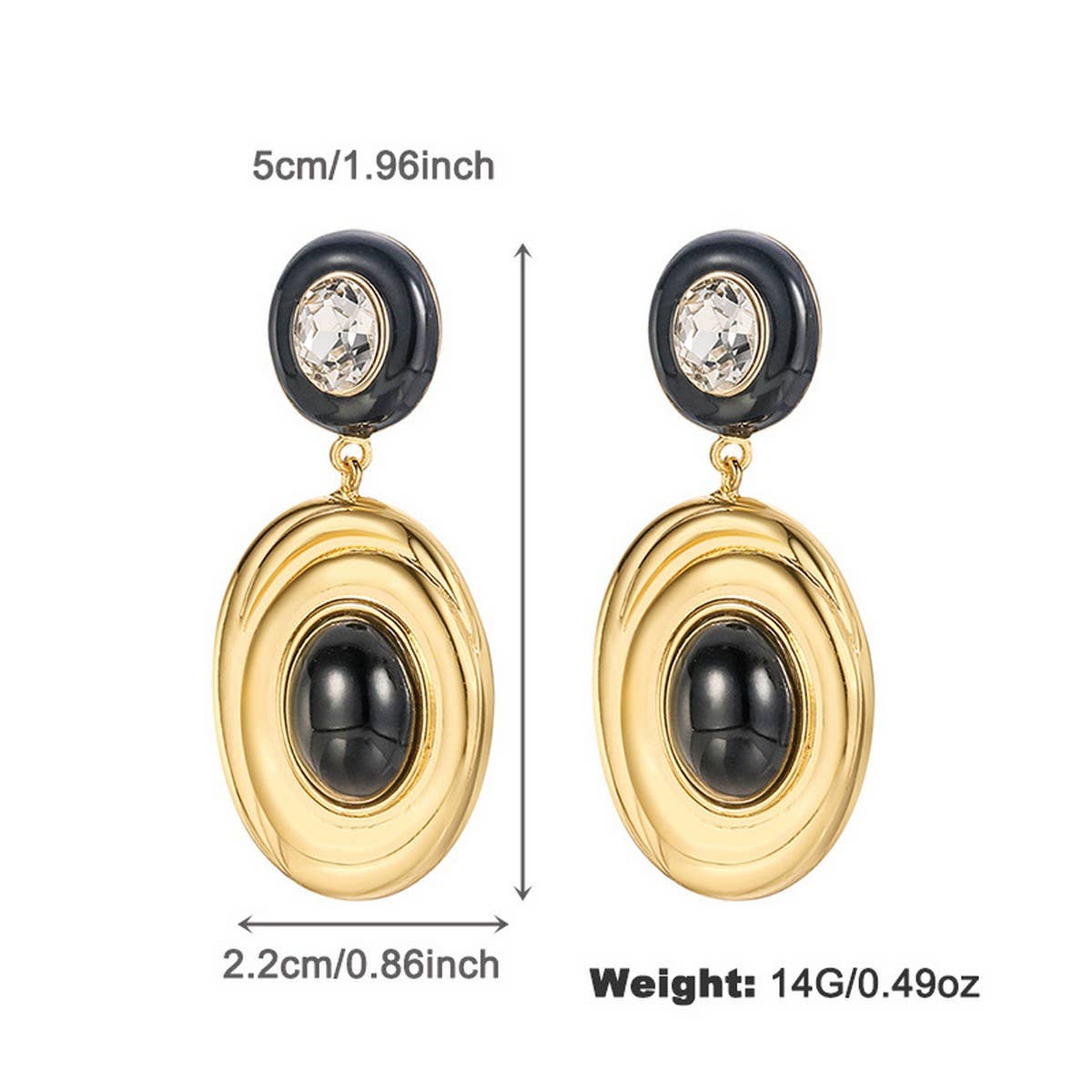 NEW FASHION TEMPERAMENT BLACK AND GOLD EARRINGS_CWAJE2854