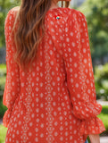 Floral Printed V-Neck Shirt ??Lightweight Elegant Women's Top