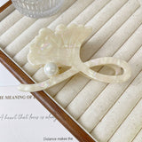 GINKGO LEAF PEARL HAIR CLAW ELEGANT FRENCH CLIP_CWAHA1347