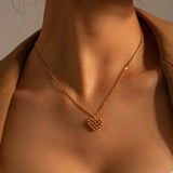 NEW ROUND BEAD HEART PENDANT DESIGN NECKLACE_CWAJE1438