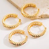 SPARKLING HOOP EARRINGS GOLD TONE LUXURY STYLE_CWMM8533