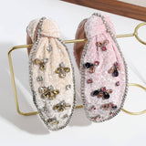 Vintage Rhinestone Flower Headband