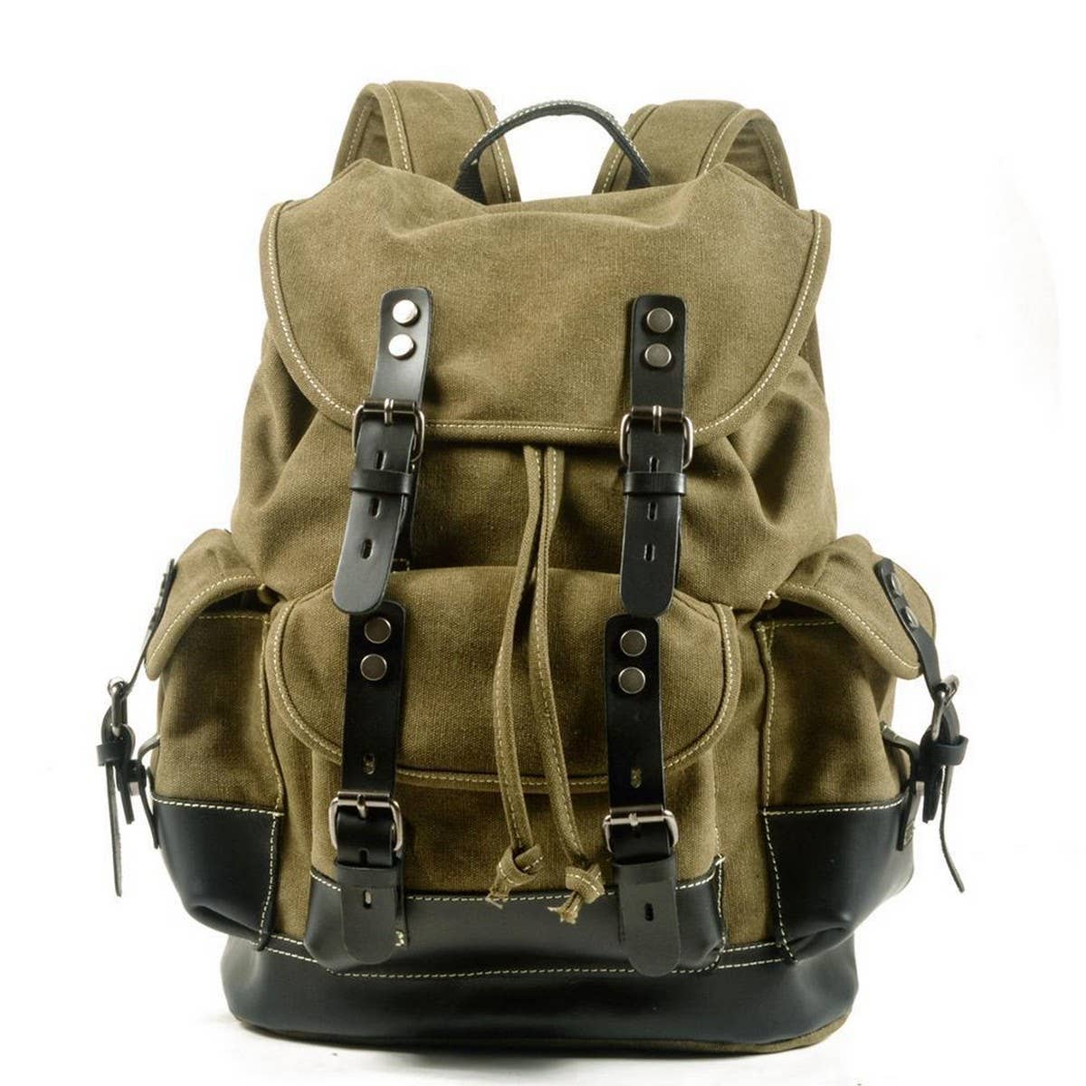 CANVAS LEATHER HIKING BACKPACK FOR SCHOOL TRAVEL_CWAB5518