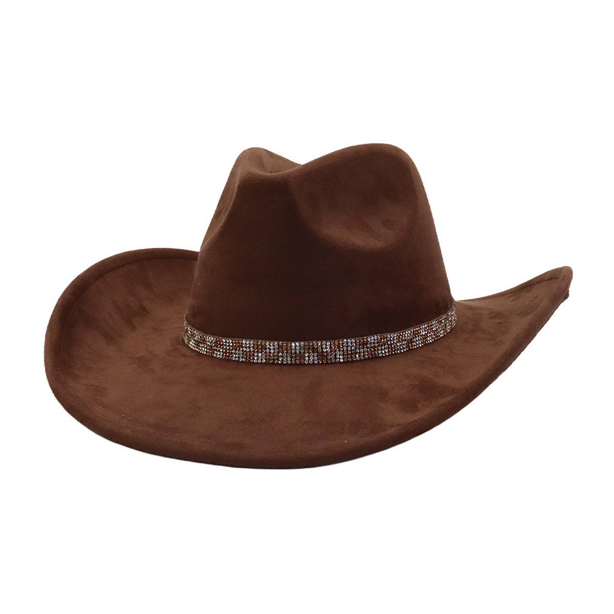 Western Ethnic Soft Suede Cowboy Fedora Hat_Cwah04400