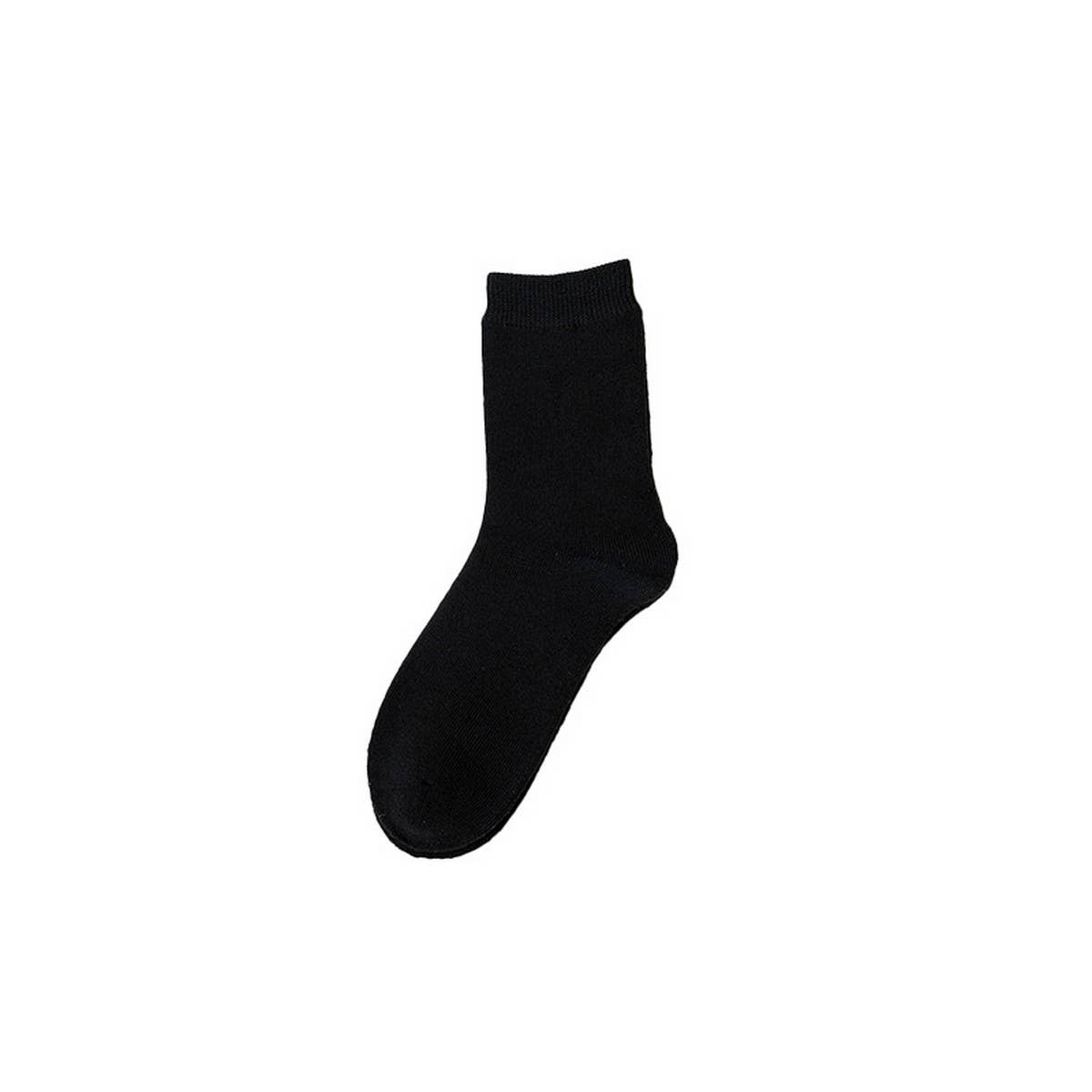 Thick Solid Wool Terry Crew Floor Socks_Cwms03363