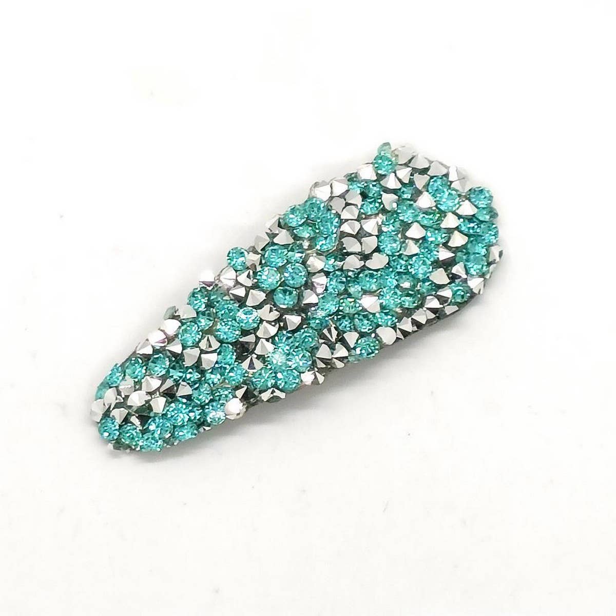 FRESH SWEET SILVER FULL RHINESTONE TEARDROP CLIP_CWAHA6362