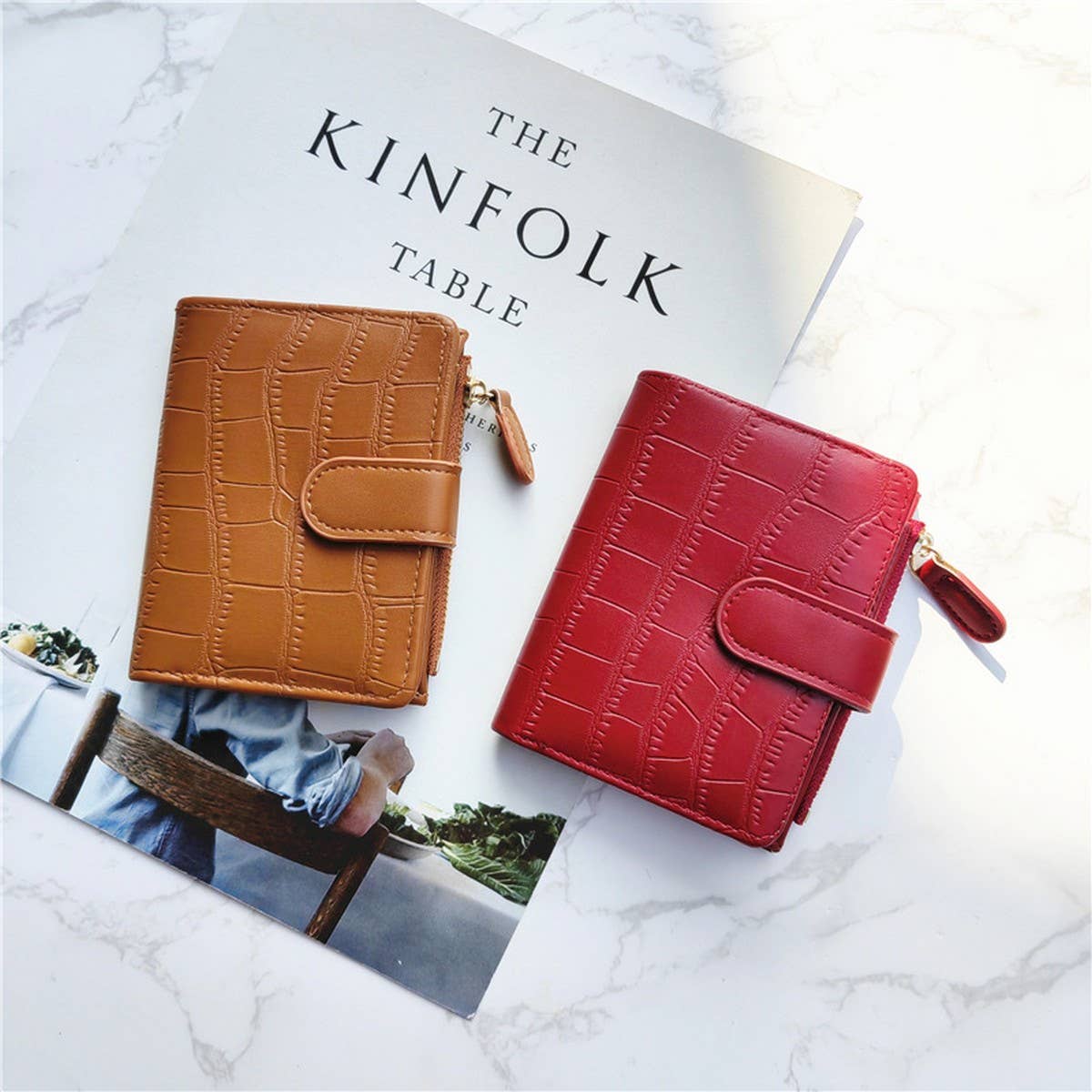 Minimalist Croc Pu Mini Zipper Wallet_Cwab06266