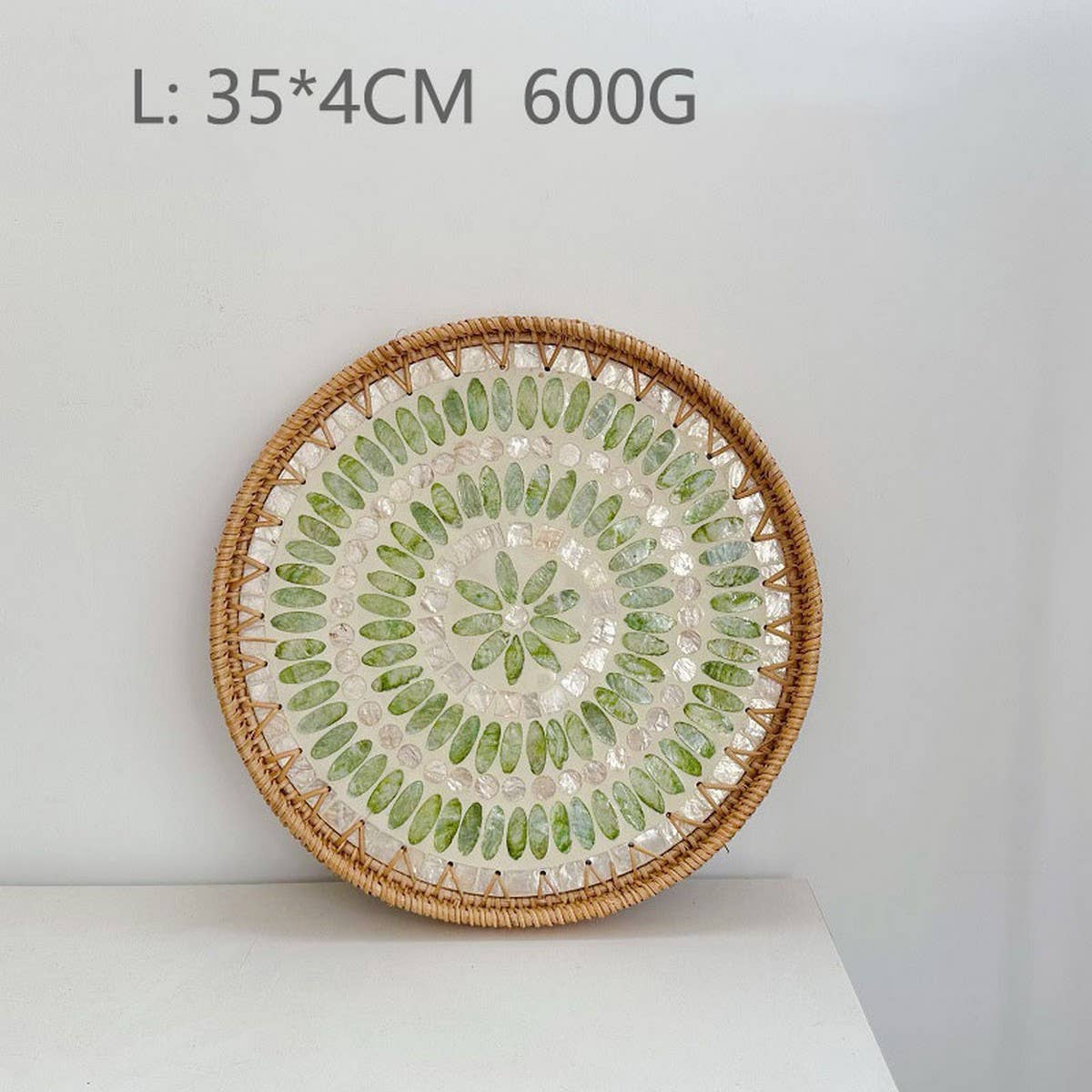 RATTAN FRUIT PLATE TEA ROOM SHELLBASKET ROUND PLATE_CWMM4495
