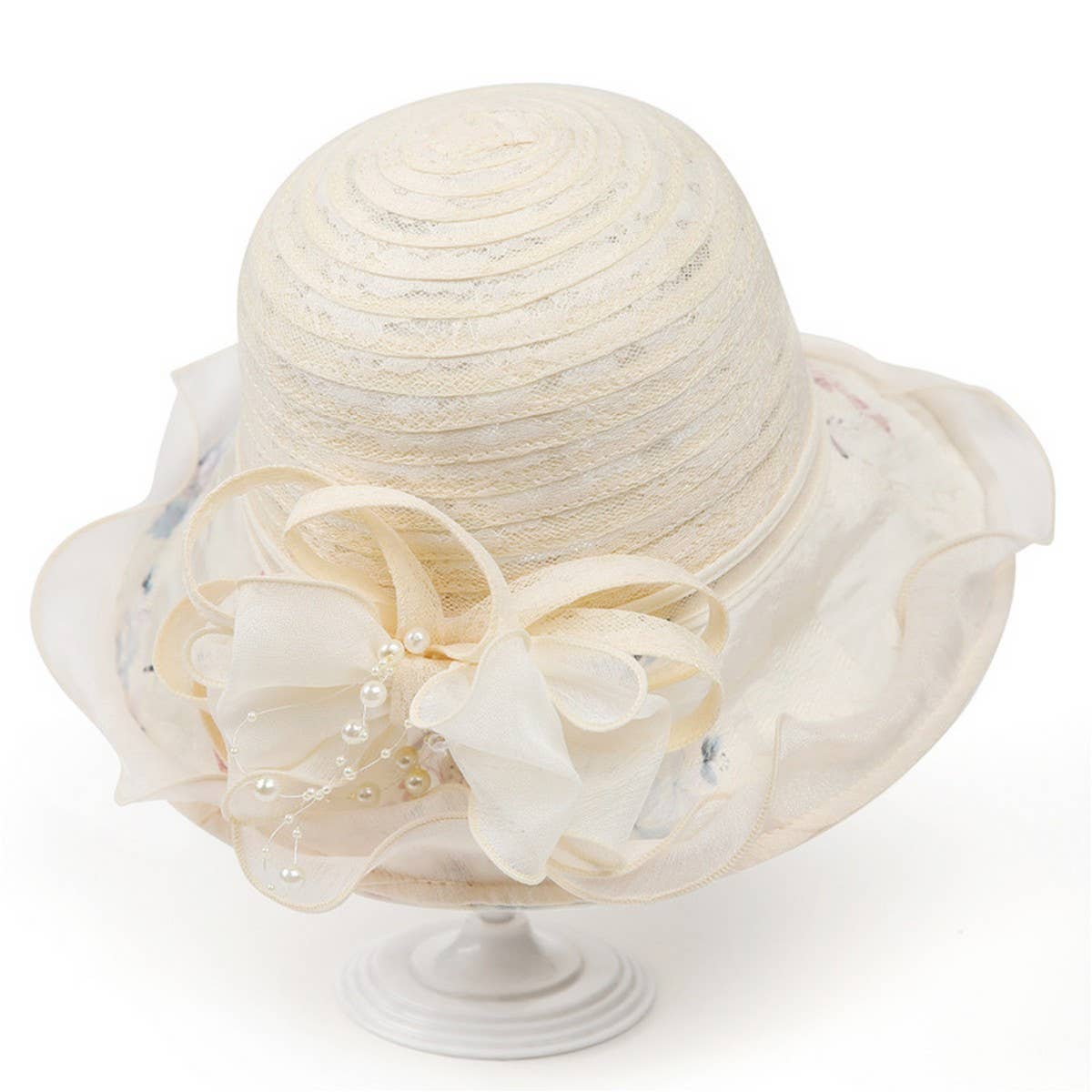 LACE FLOWER TRAVEL SUN HAT_CWAH1494