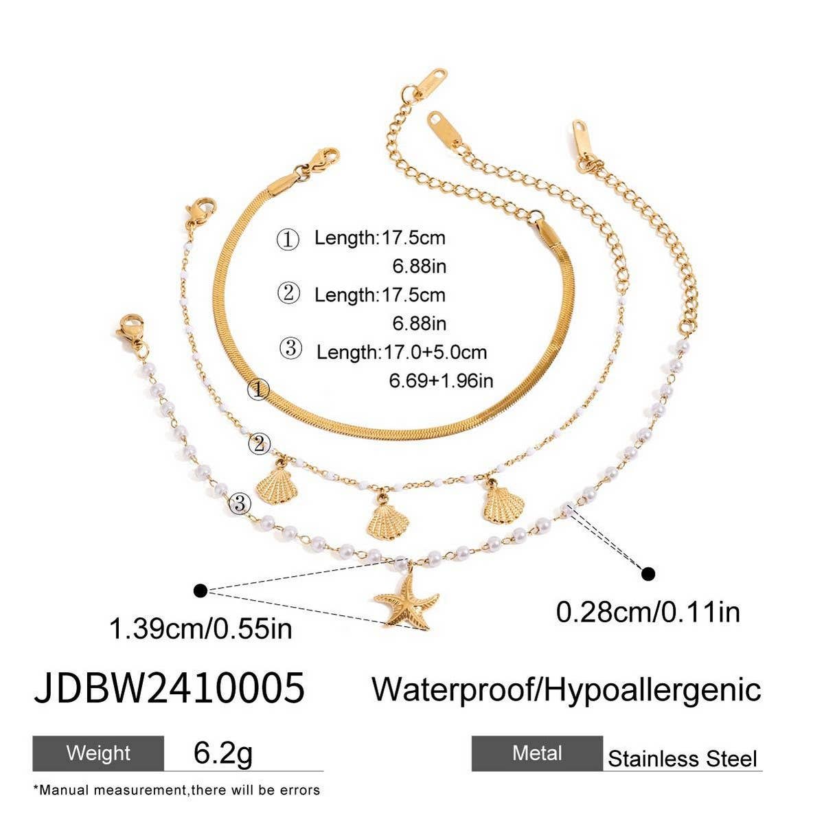 PEARL STARFISH PENDANT NECKLACE 18K GOLD STEEL_CWAJE4691