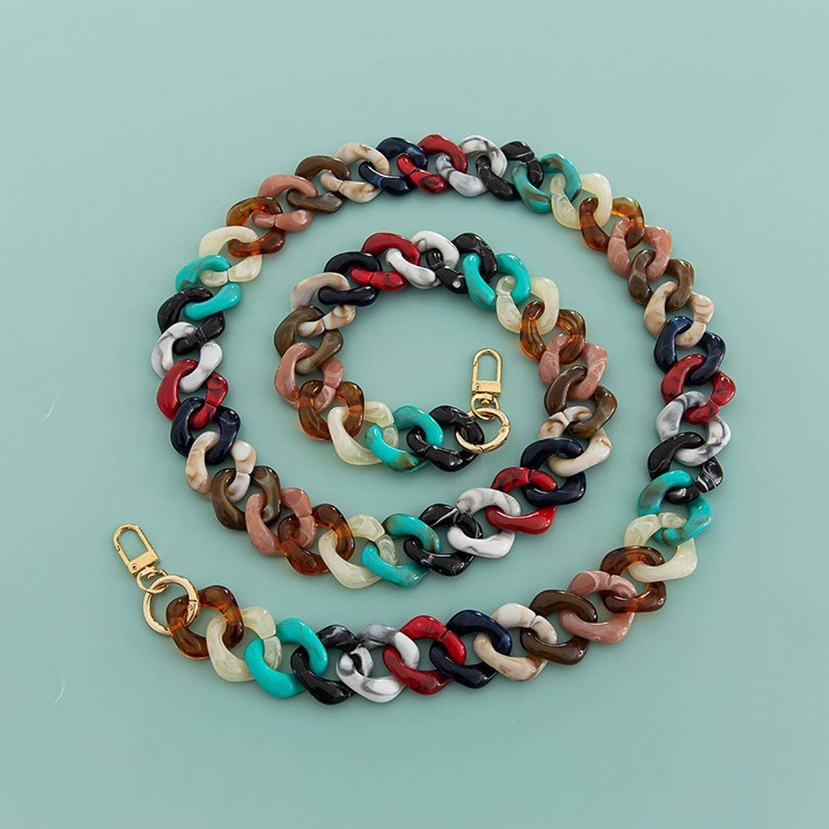 47IN ACRYLIC DIAMOND BAG STRAP COLORFUL CHAIN_CWMM5058