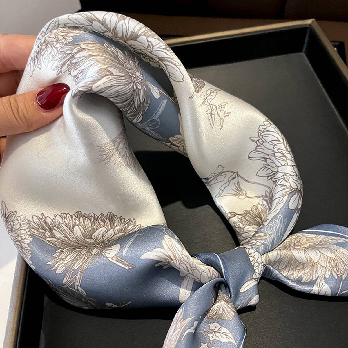 100% MULBERRY SILK SQUARE SCARF FOR HAIR NECK_CWASC0564