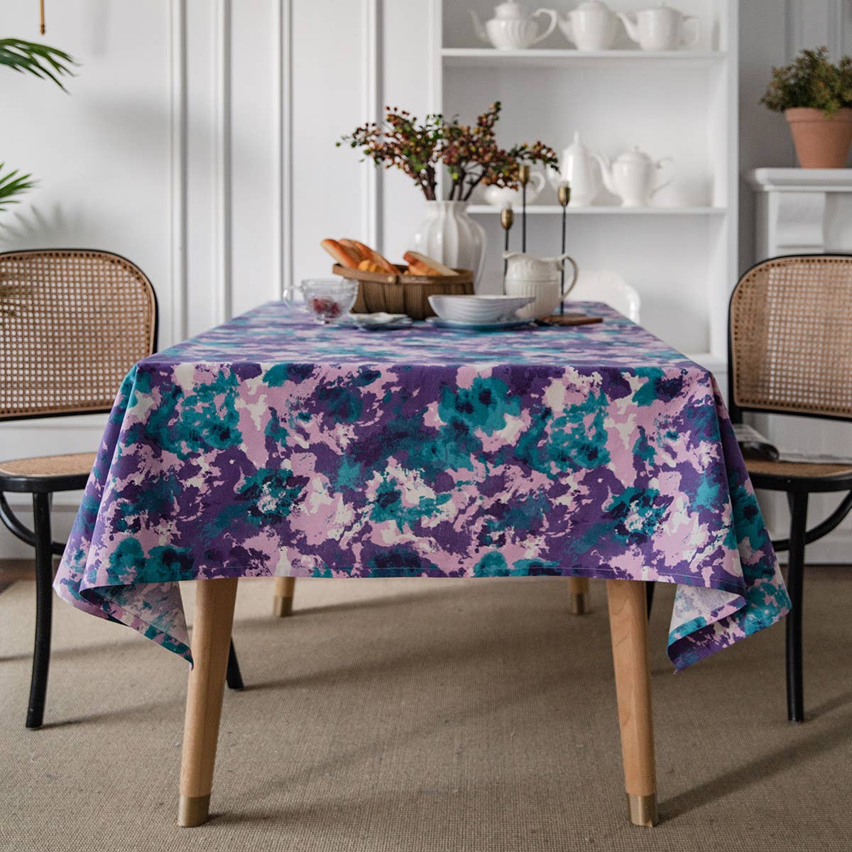 Tie-Dye Camouflage Printed Pastoral Tablecloth_Cwmm0975
