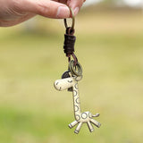 CREATIVE CUTE GIRAFFE LEATHER KEYCHAIN_CWMM4703