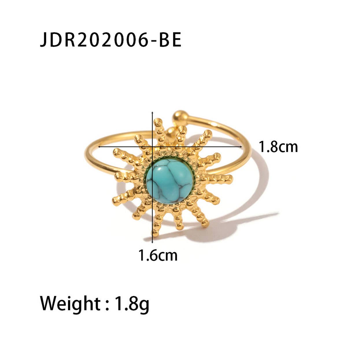 GOLD STAINLESS STEEL INLAID NATURAL STONE RINGS_CWAJE0611