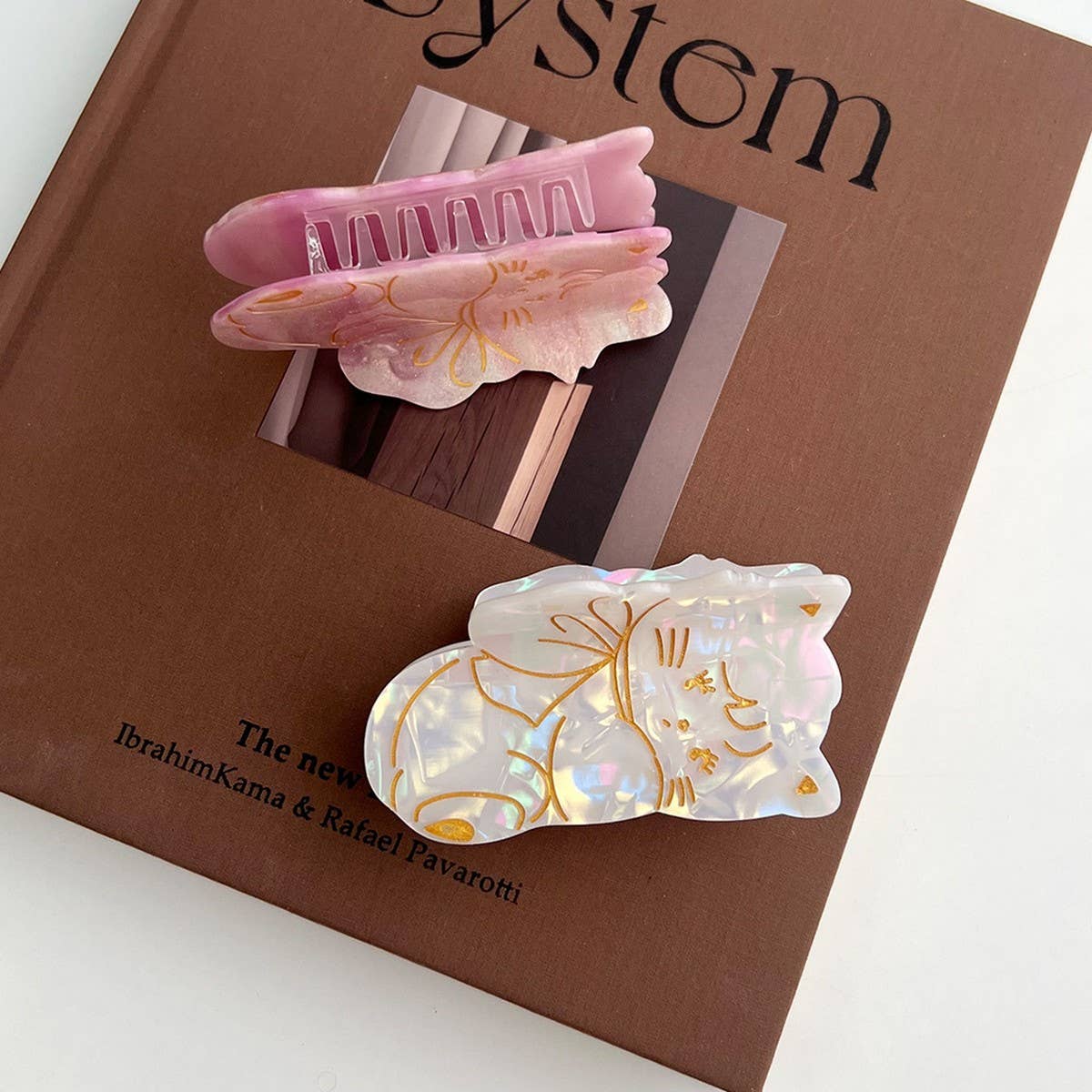 SIMPLE CAT ACRYLIC CLAW CLIP CUTE ANIMAL HAIRPIN_CWAHA5903