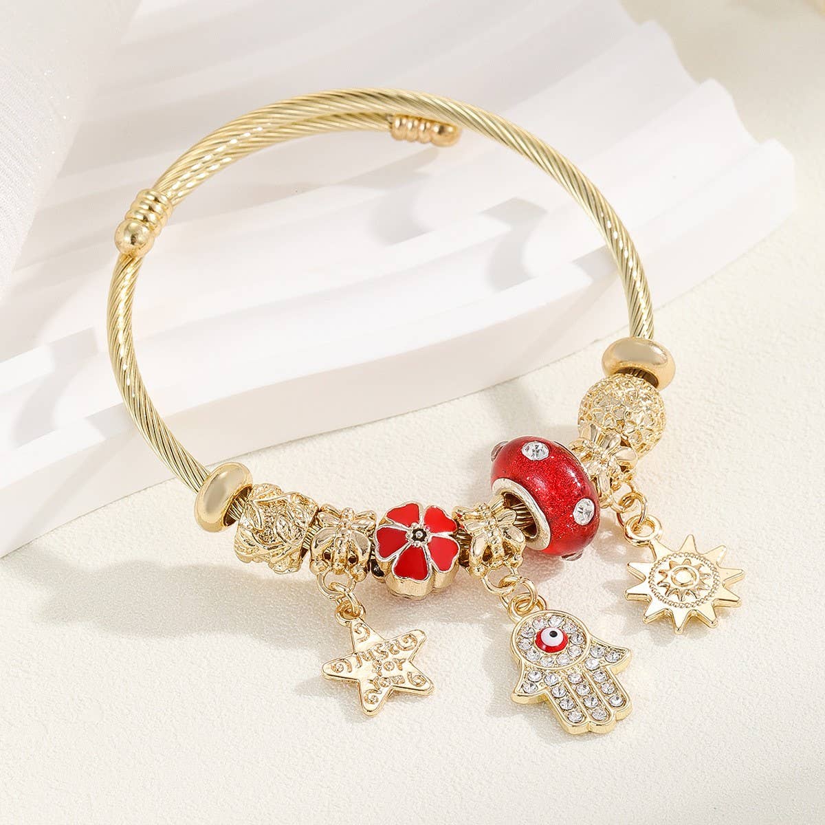 ALLOY STAINLESS STEEL BRACELET WITH SHELL BUTTERFLY_CWMM8594