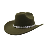 AUTUMN WINTER WOOL FEDORA HAT WESTERN COWBOY_CWAH04463