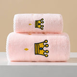 EMBROIDERED THICK CORAL FLEECE BATH TOWEL SET_CWMM2328