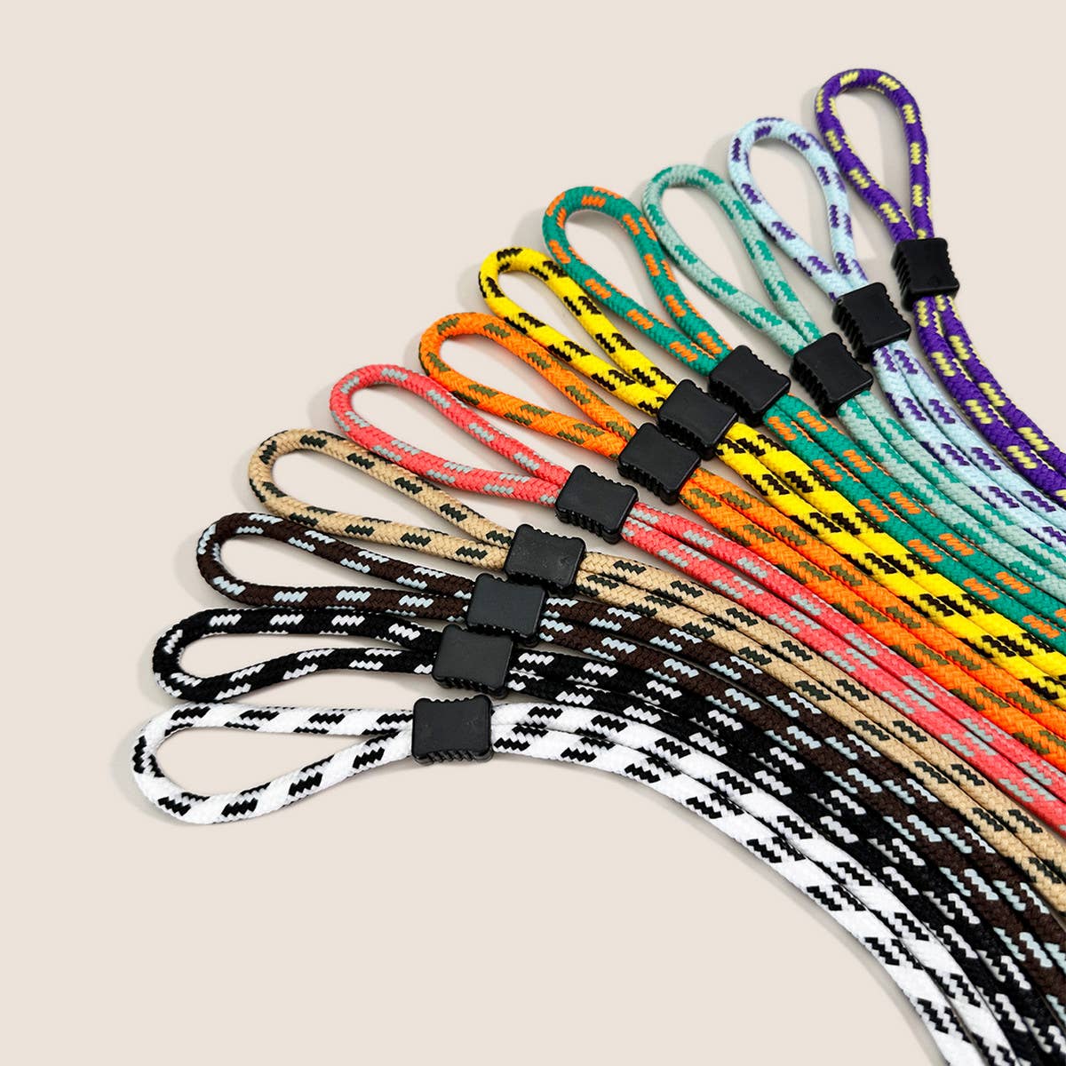 COLORFUL DUAL COLOR BLOCK BRAIDED GLASSES LANYARD_CWMM1157
