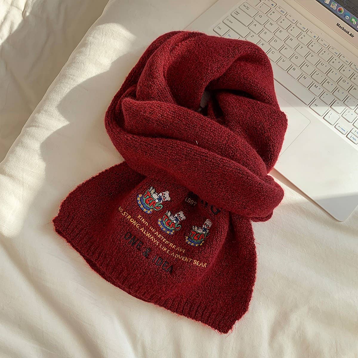 BEAR WOOL SCARF SOFT KNITTED WINTER NECK SCARF_CWASC1505