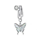 NON PIERCED BUTTERFLY OIL DROP BELLY BUTTON CLIP_CWMM9469