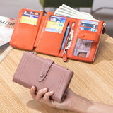 SOFT LEATHER SHORT STYLISH FOLDING LEATHER WALLET_CWAB3779