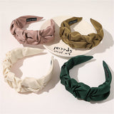 SOLID RUCHED WIDE SIMPLE CASUAL HEADBAND _CWAHA0243