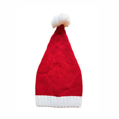 Cwah04352_Red White Christmas Knit Beanie Hat