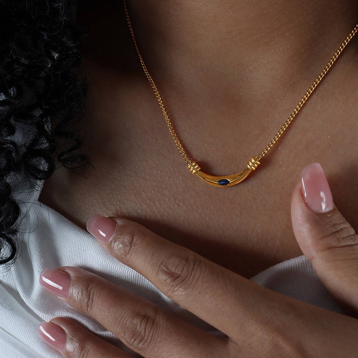 RETRO GOLD TITANIUM STEEL NECKLACE_CWAJE1077