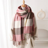 Warm Checkered Scarf Shawl For Cold Weather_Cwasc2763