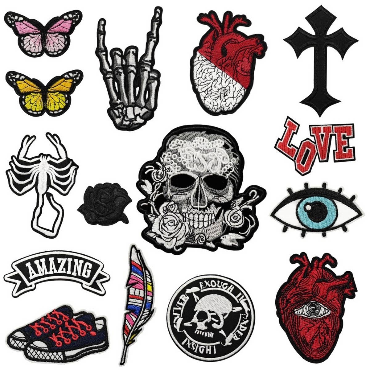 PUNK STYLE SKULL CREATIVE EMBROIDERY PATCH_CWMM4052