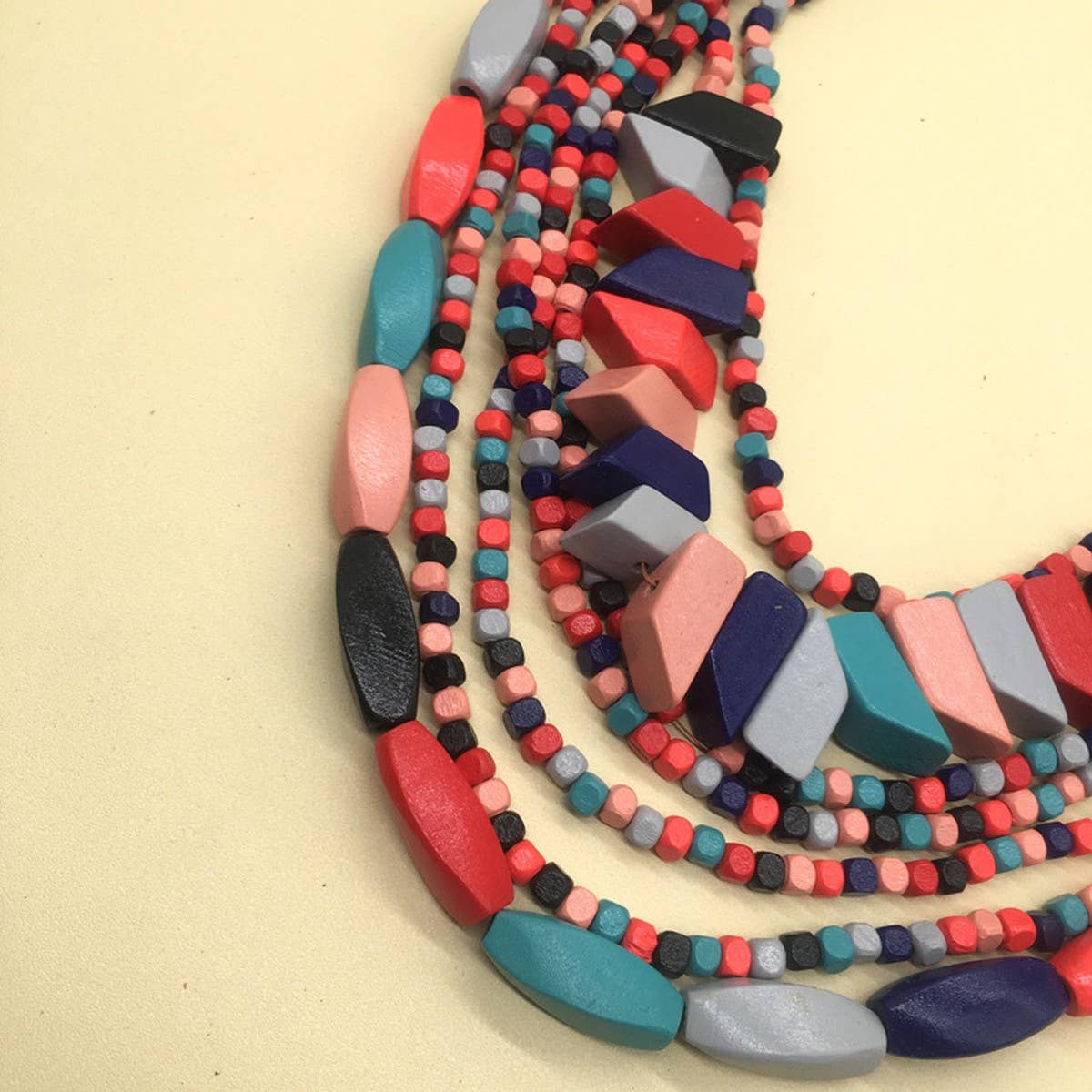 COLORFUL WOODEN MULTI LAYERED LONG NECKLACE_CWMM4557