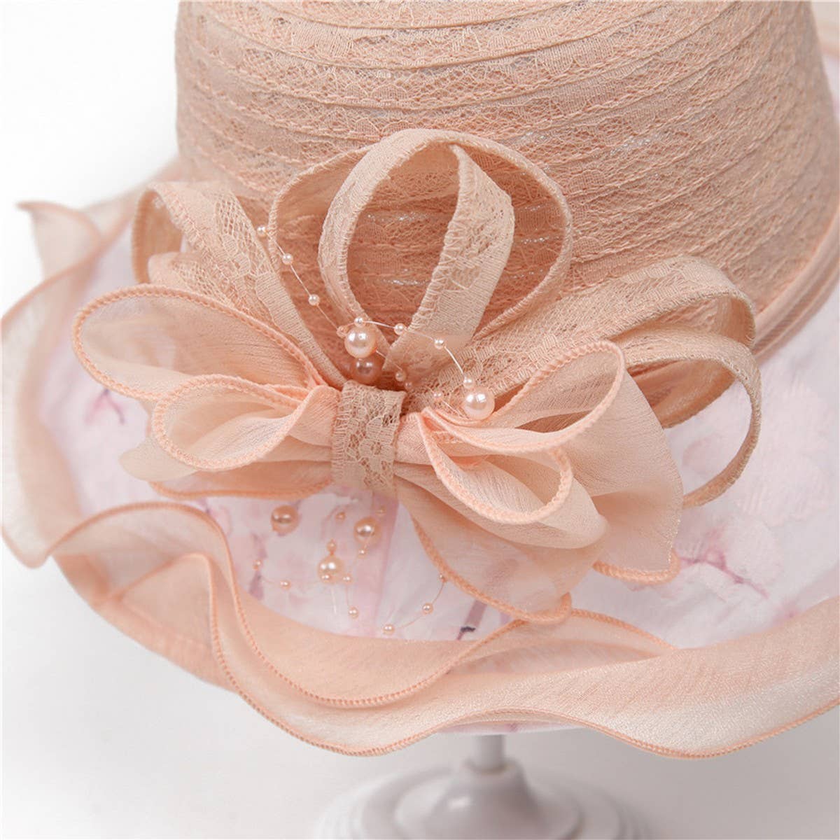 LACE FLOWER TRAVEL SUN HAT_CWAH1494