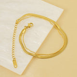 Cwaje1953_Simple Charm Double Layered Ankle Bracelet