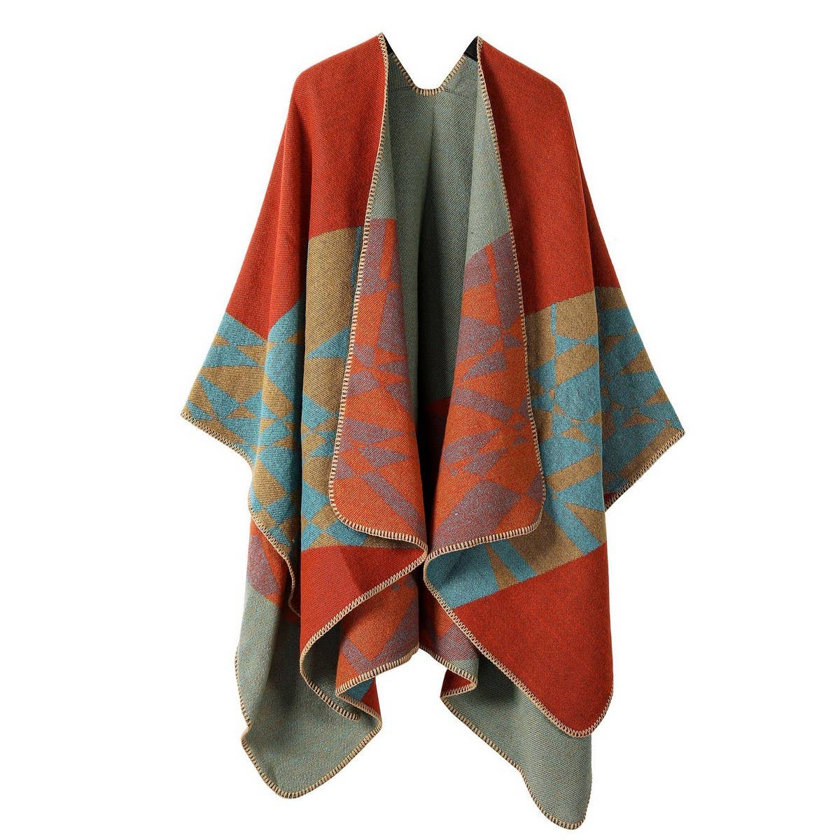 CAPE JACQUARD KNITTED SCARF WARM SHAWL_CWASC2250