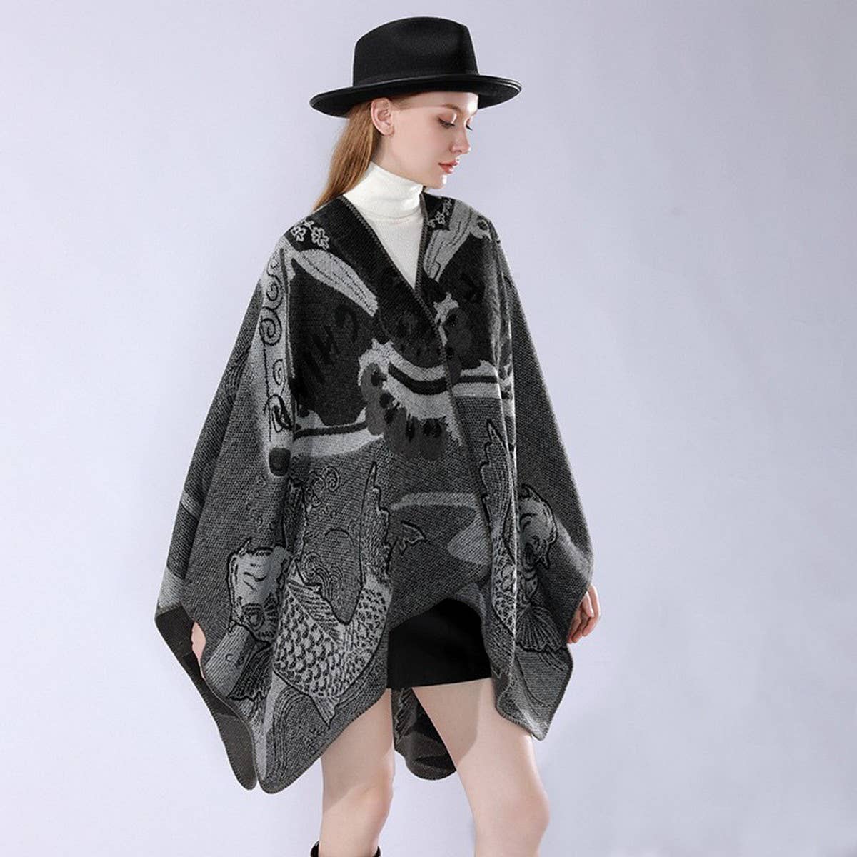 SMALL NEW FASHION FISH PATTERN WARM SHAWL_CWMM2100