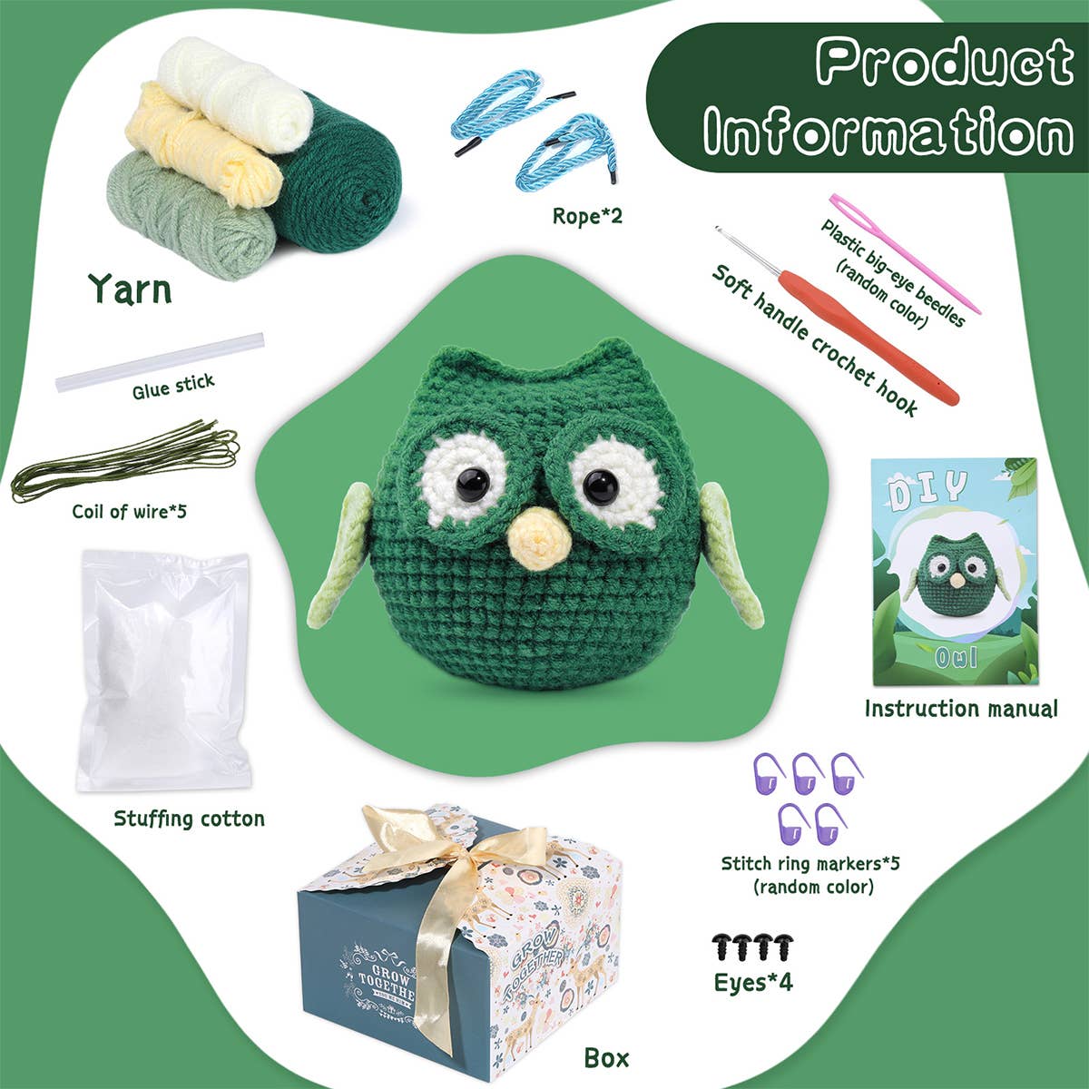 HAND KNITTED DOLL OWL CROCHET SET_CWMM0803