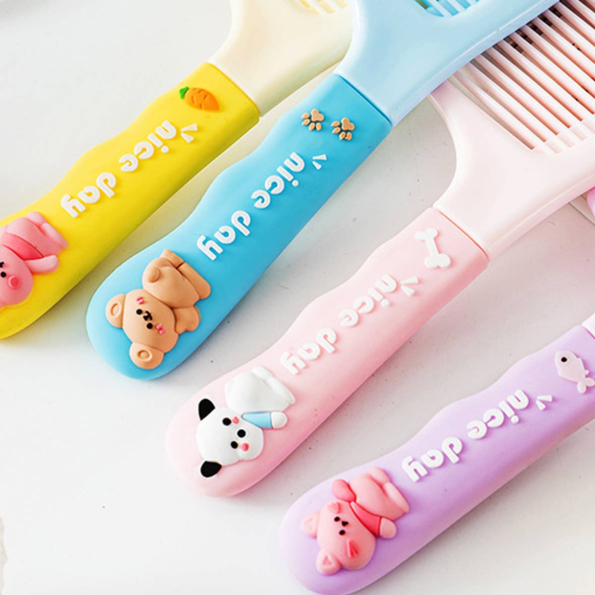 HOME SILICONE HANDLE CUTE CARTOON COMB_CWMM0907